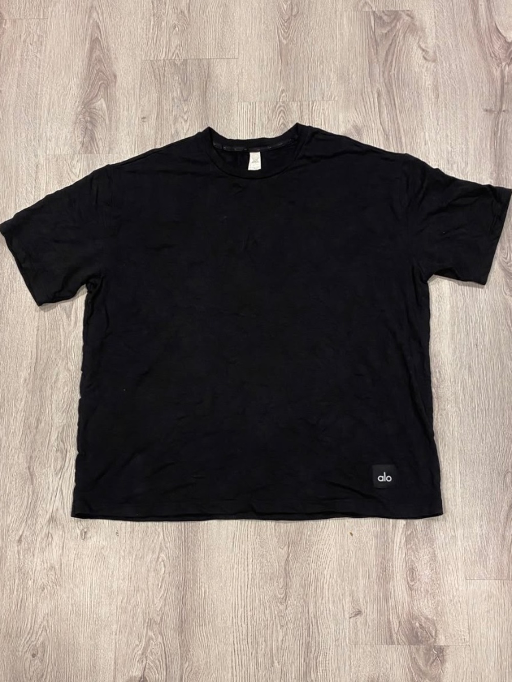 Alo Yoga Black Crewneck Short Sleeve Tee T-Shirt Size XL